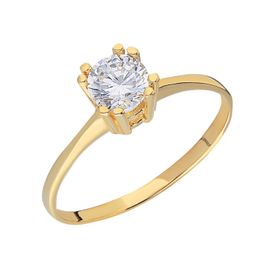 Chavin BR17-15 0.75 Carat Tek Taş Sarı Altın Yüzük