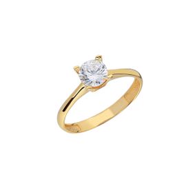 Chavin BR19SR-10 1 Carat Tek Taş Sarı Altın Yüzük