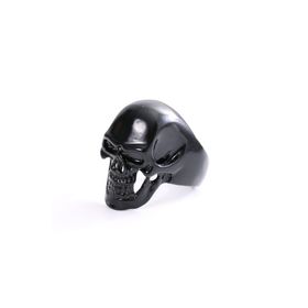 Chavin DF94-19 Siyah Büyük Skull Kuru Kafa Erkek Yüzük