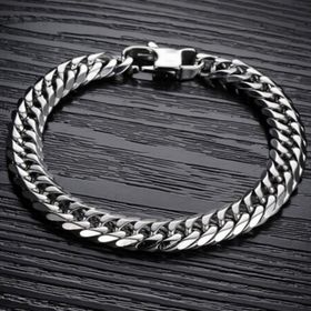 Chavin DG35 8 mm Kalın Gri Çelik Erkek Bileklik