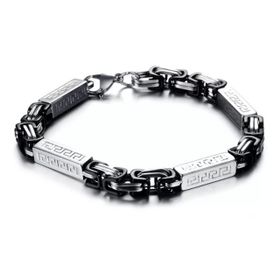 Chavin DG99SY 6 mm Kral ve Greek Desen Çelik Erkek Bileklik