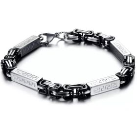 Chavin DG99SY 6 mm Kral ve Greek Desen Çelik Erkek Bileklik