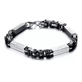 Chavin DG99SY 6 mm Kral ve Greek Desen Çelik Erkek Bileklik