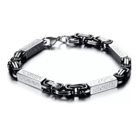 Chavin DG99SY 6 mm Kral ve Greek Desen Çelik Erkek Bileklik