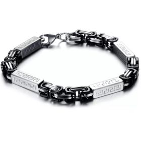 Chavin DG99SY 6 mm Kral ve Greek Desen Çelik Erkek Bileklik