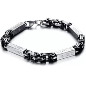 Chavin DG99SY 6 mm Kral ve Greek Desen Çelik Erkek Bileklik
