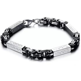 Chavin DG99SY 6 mm Kral ve Greek Desen Çelik Erkek Bileklik
