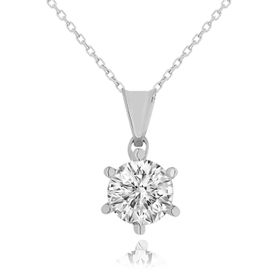 Chavin DH18BY 2 Crt Swarovski Tektaş Gümüş Kolye