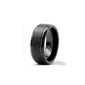 Chavin DM81 Erkek Mat Siyah Fırçalanmış Tungsten Yüzük