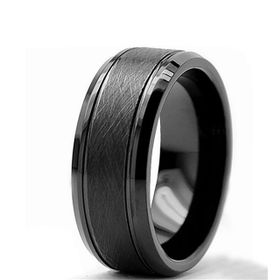 Chavin DM81 Erkek Mat Siyah Fırçalanmış Tungsten Yüzük