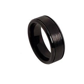 Chavin DM81 Erkek Mat Siyah Fırçalanmış Tungsten Yüzük