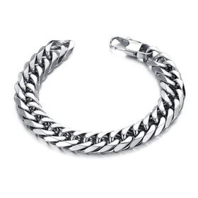 Chavin DN99 12 mm Kalın Gri Çelik Erkek Bileklik