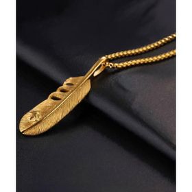 Chavin DP86SR Gold Şans Tüyü Kartal Tüy Figürlü Çelik Erkek Kolye