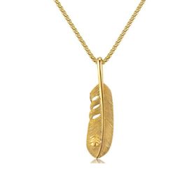 Chavin DP86SR Gold Şans Tüyü Kartal Tüy Figürlü Çelik Erkek Kolye