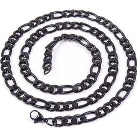 Chavin DP90-5 Figaro Yassı 5 mm 60 cm Siyah Çelik Erkek Zincir