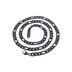 Chavin DP90-5 Figaro Yassı 5 mm 60 cm Siyah Çelik Erkek Zincir