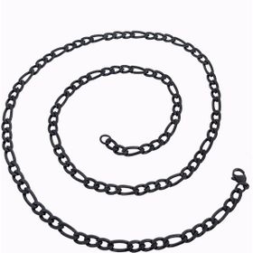 Chavin DP90-5 Figaro Yassı 5 mm 60 cm Siyah Çelik Erkek Zincir