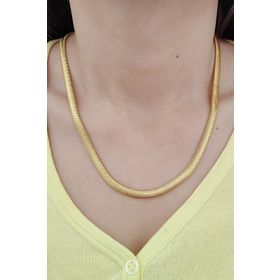 Chavin DR64-65 7 mm 65 cm Sarı Yılan Örme Kadın Zincir Kolye