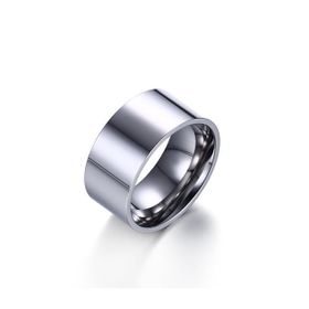 Chavin DT01 10 mm Geniş Parlak Gri Çelik Alyans Yüzük