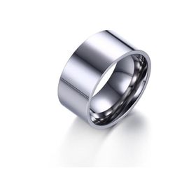 Chavin DT01 10 mm Geniş Parlak Gri Çelik Alyans Yüzük