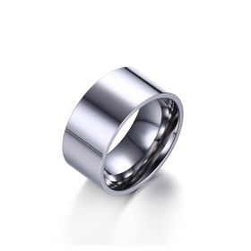 Chavin DT01 10 mm Geniş Parlak Gri Çelik Alyans Yüzük