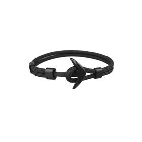 Chavin DT36SY Siyah Paracord İp Çapa Metal Erkek Bileklik