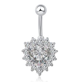 Chavin DT83BY Kalp Tek Taşlı Göbek Piercing