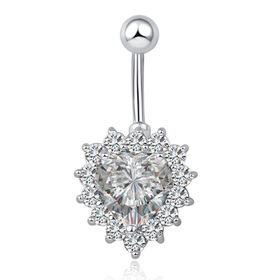 Chavin DT83BY Kalp Tek Taşlı Göbek Piercing