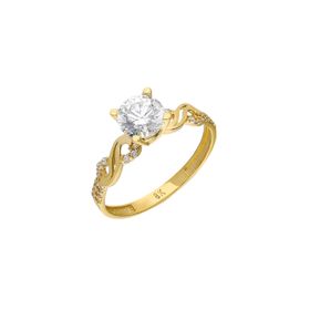 Chavin DU30-13 1.2 Carat Tek Taş Sonsuzluk Sarı Altın Yüzük