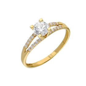 Chavin DU31-14 0.70 Carat Tek Taş Sarı Altın Yüzük