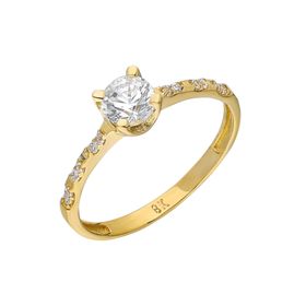 Chavin DU32-17 0.60 Carat Tek Taş Sarı Altın Yüzük