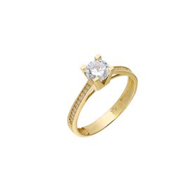 Chavin DU33-16 0.85 Carat Tek Taş Sarı Altın Yüzük
