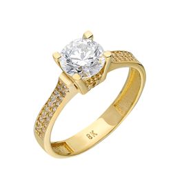 Chavin DU34-16 1.25 Carat 2.5 gr Tek Taş Sarı Altın Yüzük