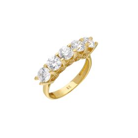 Chavin DU37 Sarı 12 5 Taş 2.5 Karat Taşlı 3.5 gr Zirkon Altın Yüzük