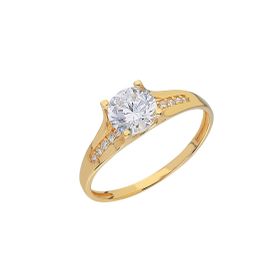 Chavin DY70SR-10 1 Carat Tek Taş Sarı Altın Yüzük