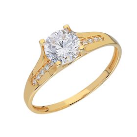 Chavin DY70SR-12 1 Carat Tek Taş Sarı Altın Yüzük