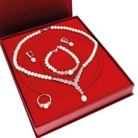 Chavin DZ42 Rose İnci Gümüş Set