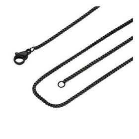 Chavin EB29 Siyah 1.5 mm 45 cm İnce Çelik Kadın Kolye Zinciri