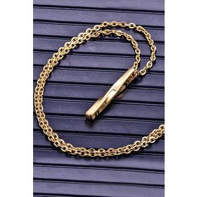 Chavin EB81SR Gold Kıvrık Çubuk Bayan Erkek Çelik Kolye