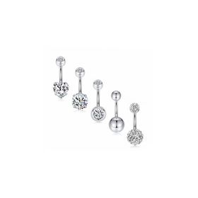 Chavin EC92BY 5 Adet Taşlı Taşsız Cerrahi Çelik Göbek Piercing