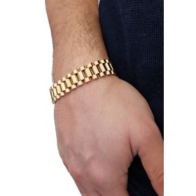 Chavin ED02SR Gold 316 L Çelik Parlak ve Mat Erkek Bileklik