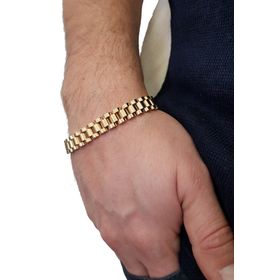 Chavin ED02SR Gold 316 L Çelik Parlak ve Mat Erkek Bileklik