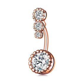 Chavin ED05RS Dört Sıra Taşlı Rose Göbek Piercing
