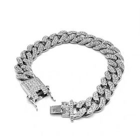 Chavin ED93SR 12 mm Kalın Gold Aloy Taşlı Erkek Bileklik