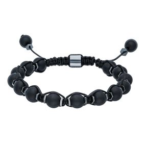Chavin EG41 Hematit Mat Onyx Makrome Erkek Bileklik