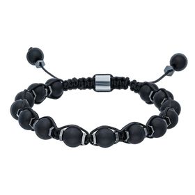 Chavin EG41 Hematit Mat Onyx Makrome Erkek Bileklik