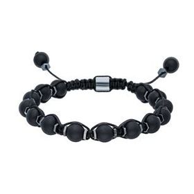 Chavin EG41 Hematit Mat Onyx Makrome Erkek Bileklik
