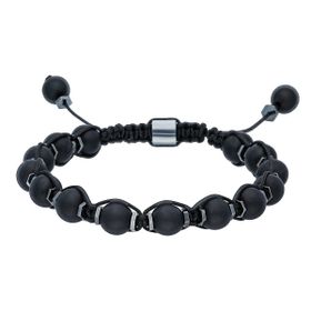 Chavin EG41 Hematit Mat Onyx Makrome Erkek Bileklik
