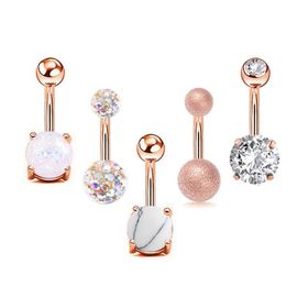Chavin EH02RS 5 Adet Taşlı Taşsız Cerrahi Çelik Göbek Piercing