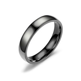 Chavin EH24SY 4 mm Söz Nişan Siyah Çelik Yüzük